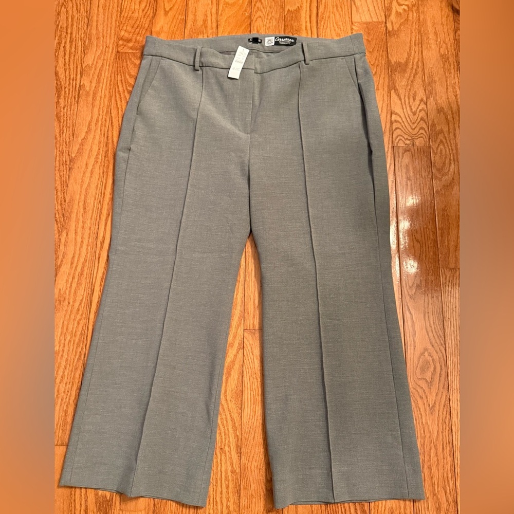 NWT J.Crew Carreman Cropped Natalia Pant Size 20 Four-Season Stretch Gray #CC483